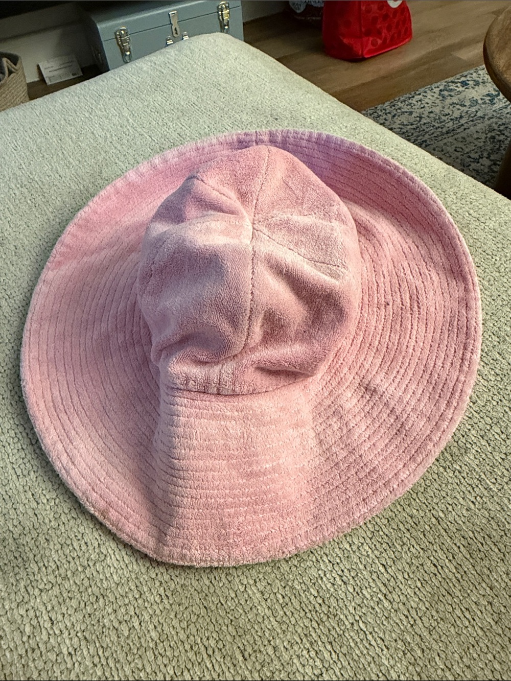 Juicy Couture Pink Wide-Brim Sun Hat - Soft Terry Cloth